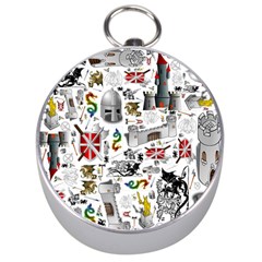 Medieval Mash Up Silver Compass by StuffOrSomething