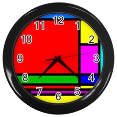 Mondrian Wall Clock (black) by Siebenhuehner