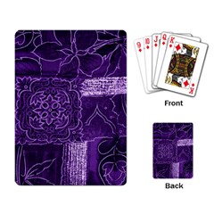 Pretty Purple Patchwork Playing Cards Single Design by FunWithFibro