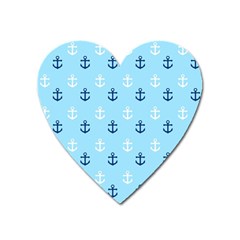Anchors In Blue And White Magnet (heart) by StuffOrSomething