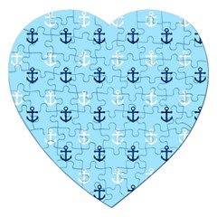 Anchors In Blue And White Jigsaw Puzzle (heart) by StuffOrSomething