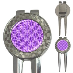 Purple And White Swirls Background Golf Pitchfork & Ball Marker by Colorfulart23