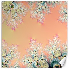 Peach Spring Frost On Flowers Fractal Canvas 16  X 16  (unframed) by Artist4God