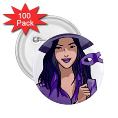 Purple Witch 2 25  Button (100 Pack) by FunWithFibro