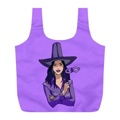 Purple Witch Reusable Bag (l) by FunWithFibro