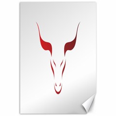 Stylized Symbol Red Bull Icon Design Canvas 12  X 18  (unframed) by rizovdesign
