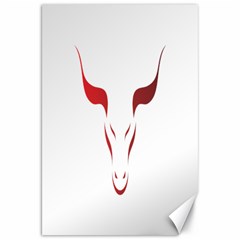 Stylized Symbol Red Bull Icon Design Canvas 20  X 30  (unframed) by rizovdesign