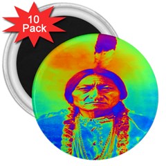 Sitting Bull 3  Button Magnet (10 Pack) by icarusismartdesigns