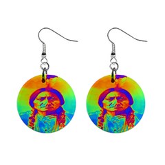 Sitting Bull Mini Button Earrings by icarusismartdesigns