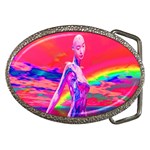 Cyborg Mask Belt Buckle (Oval) Front
