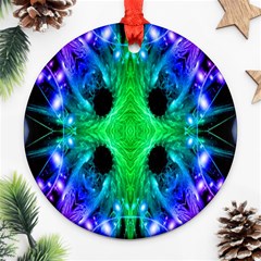 Alien Snowflake Round Ornament by icarusismartdesigns