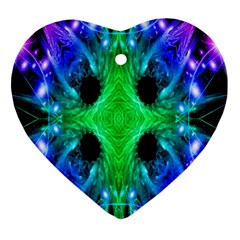 Alien Snowflake Heart Ornament (two Sides) by icarusismartdesigns