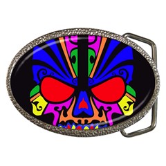 Skull In Colour Belt Buckle (oval) by icarusismartdesigns