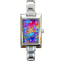 Colour Chaos  Rectangular Italian Charm Watch by icarusismartdesigns