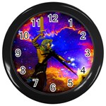 Star Fighter Wall Clock (Black) Front