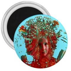 Flower Horizon 3  Button Magnet by icarusismartdesigns