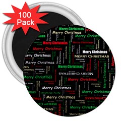 Merry Christmas Typography Art 3  Button Magnet (100 Pack) by StuffOrSomething