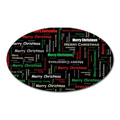 Merry Christmas Typography Art Magnet (oval) by StuffOrSomething