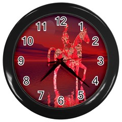 Riding At Dusk Wall Clock (black) by icarusismartdesigns