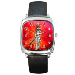 White Knight Square Leather Watch by icarusismartdesigns