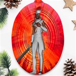 White Knight Oval Ornament (Two Sides) Back