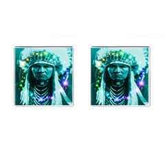Magical Indian Chief Cufflinks (square) by icarusismartdesigns