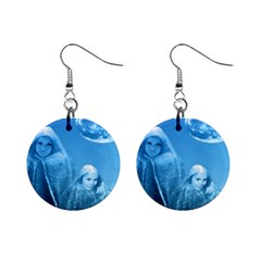 Full Moon Rising Mini Button Earrings by icarusismartdesigns