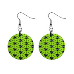 Blue Flowers Pattern 1  Button Earrings by LalyLauraFLM