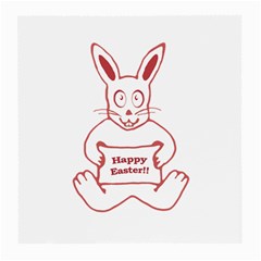 Cute Bunny With Banner Drawing Glasses Cloth (medium) by dflcprints