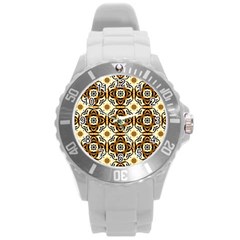Faux Animal Print Pattern Plastic Sport Watch (large) by GardenOfOphir