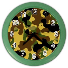 Camo Pattern  Wall Clock (color) by Colorfulart23