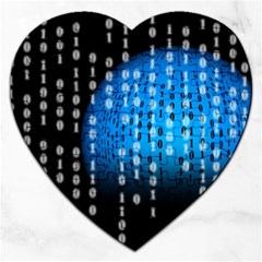 Binary Rain Jigsaw Puzzle (heart) by StuffOrSomething