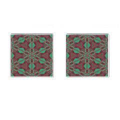 Green Tribal Star Cufflinks (square) by LalyLauraFLM
