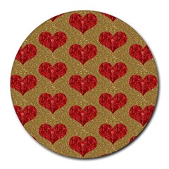 Sparkle Heart  8  Mouse Pad (round) by Kathrinlegg
