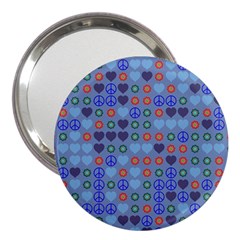 Peace And Love 3  Handbag Mirror by LalyLauraFLM