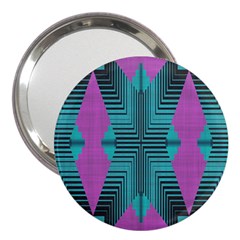 Tribal Purple Rhombus 3  Handbag Mirror by LalyLauraFLM