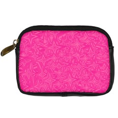 Abstract Stars In Hot Pink Digital Camera Leather Case by StuffOrSomething