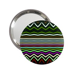 Chevrons And Distorted Stripes 2 25  Handbag Mirror by LalyLauraFLM