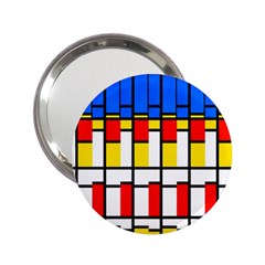 Colorful Rectangles Pattern 2 25  Handbag Mirror by LalyLauraFLM