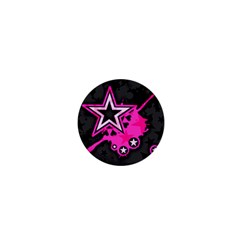 Pink Star Graphic 1  Mini Button by ArtistRoseanneJones