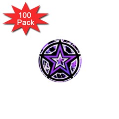Purple Star 1  Mini Button Magnet (100 Pack) by ArtistRoseanneJones