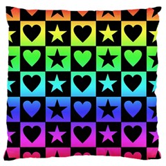 Rainbow Stars And Hearts Standard Flano Cushion Case (two Sides) by ArtistRoseanneJones