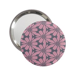 Pink Flowers Pattern 2 25  Handbag Mirror by LalyLauraFLM