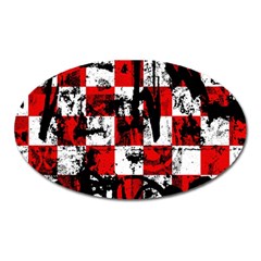 Emo Checker Graffiti Oval Magnet by ArtistRoseanneJones
