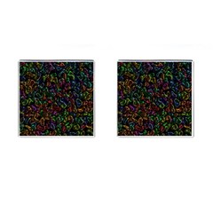 Colorful Transparent Shapes Cufflinks (square) by LalyLauraFLM