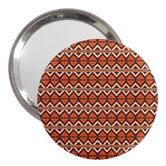 Brown Orange Rhombus Pattern 3  Handbag Mirror by LalyLauraFLM