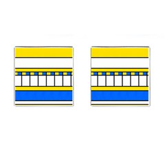 Stripes And Squares Cufflinks (square) by LalyLauraFLM