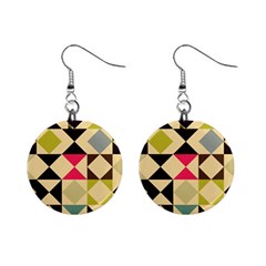 Rhombus And Triangles Pattern 1  Button Earrings by LalyLauraFLM