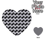Modern Retro Chevron Patchwork Pattern  Multi-purpose Cards (Heart)  Back 36