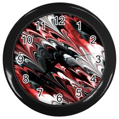 Fractal Marbled 8 Wall Clocks (black) by ImpressiveMoments